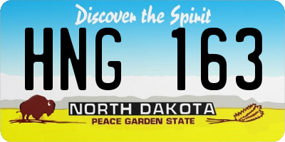 ND license plate HNG163