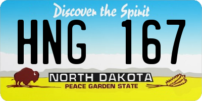 ND license plate HNG167