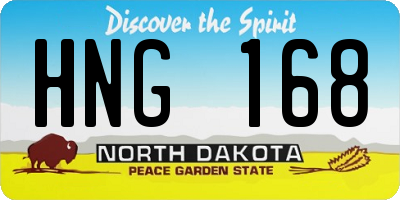 ND license plate HNG168