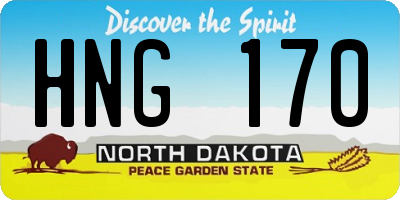 ND license plate HNG170