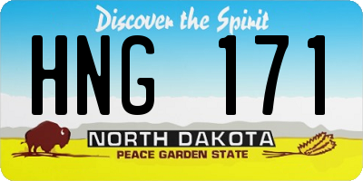 ND license plate HNG171