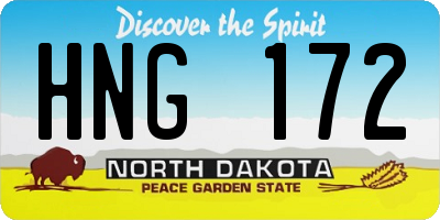 ND license plate HNG172