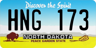 ND license plate HNG173