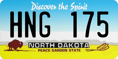 ND license plate HNG175