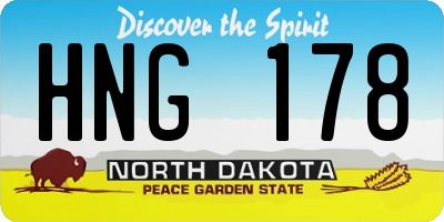 ND license plate HNG178