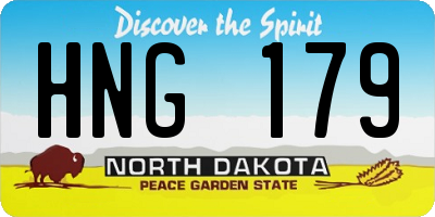 ND license plate HNG179