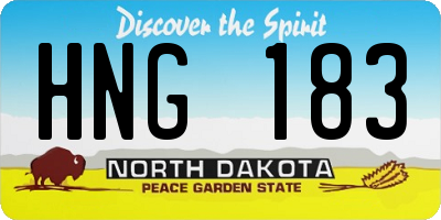 ND license plate HNG183