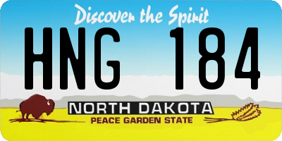 ND license plate HNG184