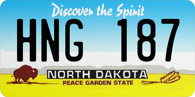 ND license plate HNG187