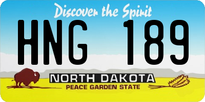 ND license plate HNG189