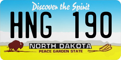 ND license plate HNG190