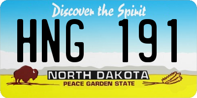 ND license plate HNG191