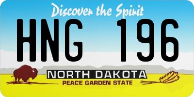 ND license plate HNG196