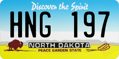 ND license plate HNG197