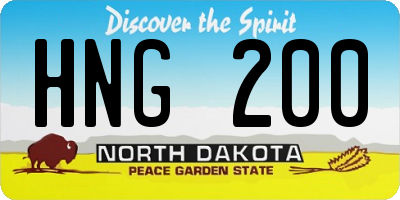 ND license plate HNG200