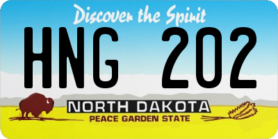 ND license plate HNG202