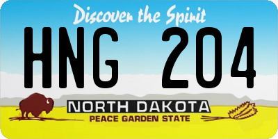 ND license plate HNG204