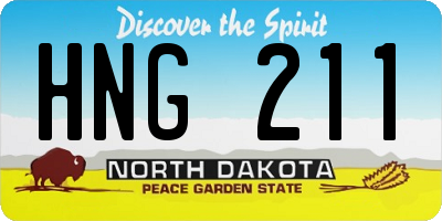ND license plate HNG211