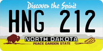 ND license plate HNG212