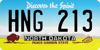 ND license plate HNG213