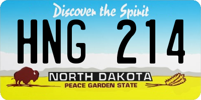 ND license plate HNG214