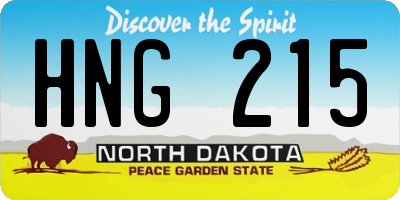 ND license plate HNG215