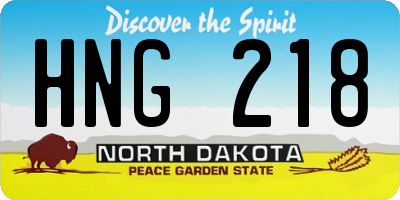 ND license plate HNG218