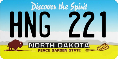 ND license plate HNG221