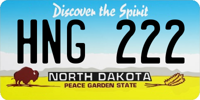 ND license plate HNG222