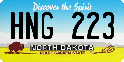 ND license plate HNG223
