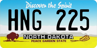 ND license plate HNG225