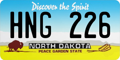 ND license plate HNG226