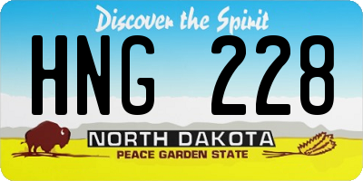 ND license plate HNG228