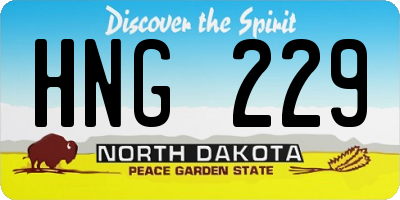 ND license plate HNG229