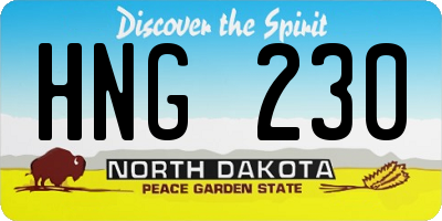 ND license plate HNG230