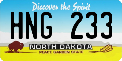 ND license plate HNG233