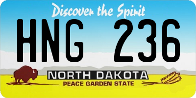 ND license plate HNG236