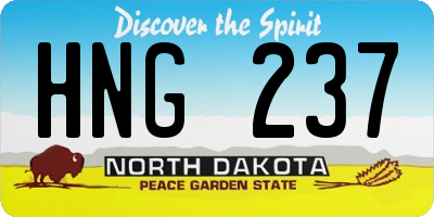 ND license plate HNG237