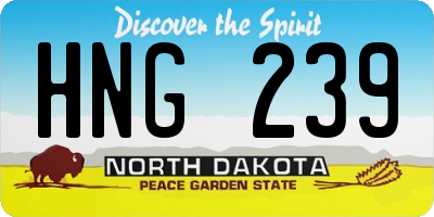 ND license plate HNG239