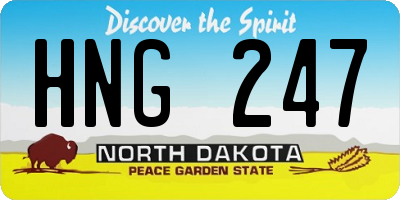 ND license plate HNG247