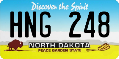 ND license plate HNG248