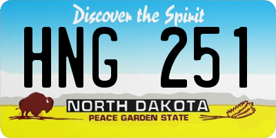 ND license plate HNG251