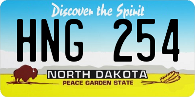 ND license plate HNG254