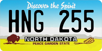 ND license plate HNG255