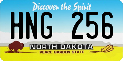 ND license plate HNG256