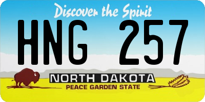 ND license plate HNG257