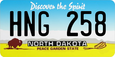 ND license plate HNG258