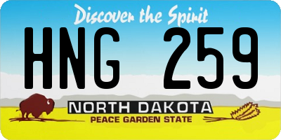 ND license plate HNG259