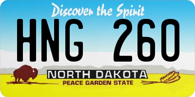 ND license plate HNG260