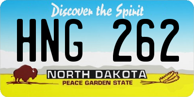 ND license plate HNG262